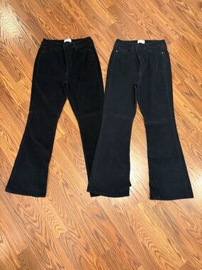 Old Navy Black and Navy Corduroy Flare Jeans Duo